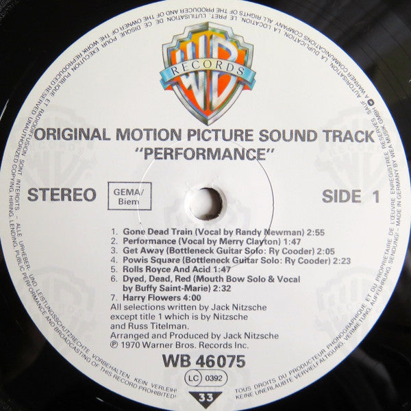 Various - Performance: Original Motion Picture Sound Track(LP, Albu...