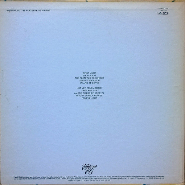 Harold Budd & Brian Eno - The Plateaux Of Mirror (LP, Album)