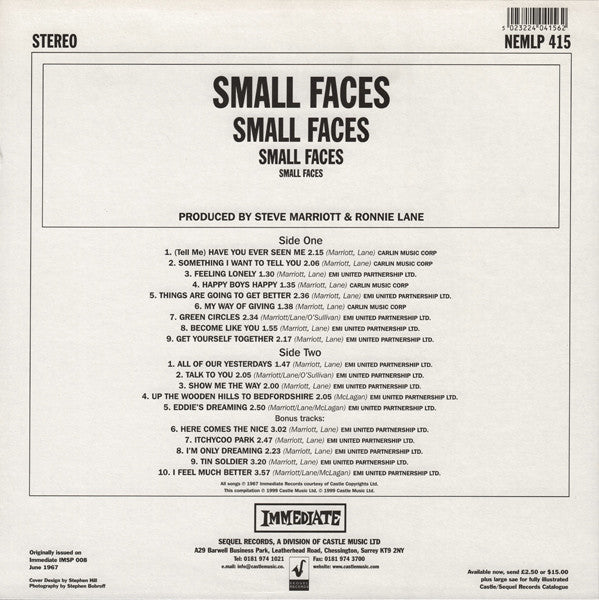 Small Faces - Small Faces (LP, RE, RM, 180 + 7"", S/Sided, Bon)