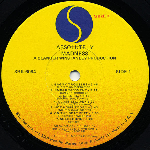 Madness - Absolutely (LP, Album, Los)