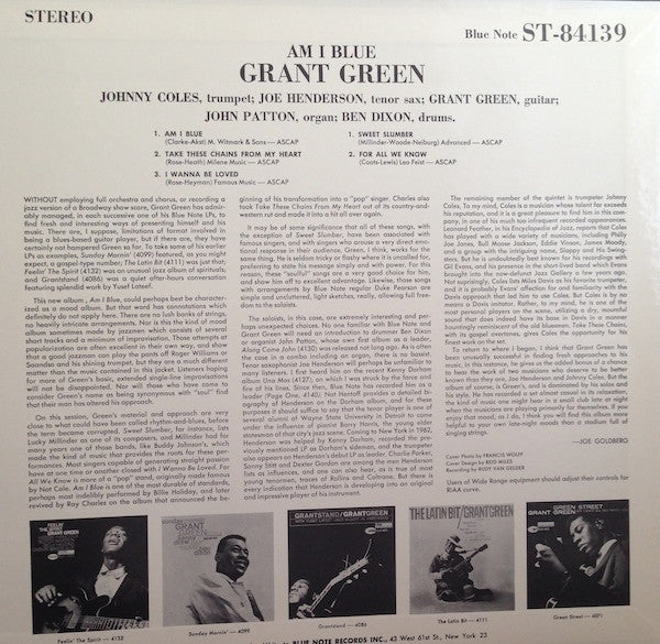 Grant Green - Am I Blue (LP, Album, Ltd, RE)