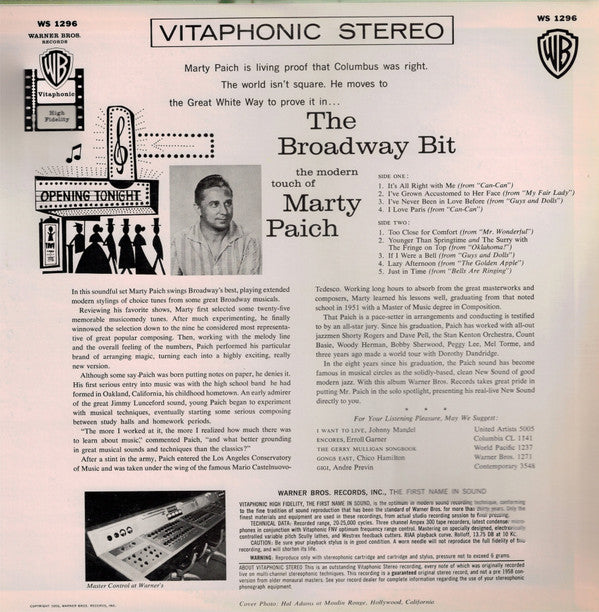 Marty Paich - The Modern Touch Of Marty Paich - The Broadway Bit(LP...