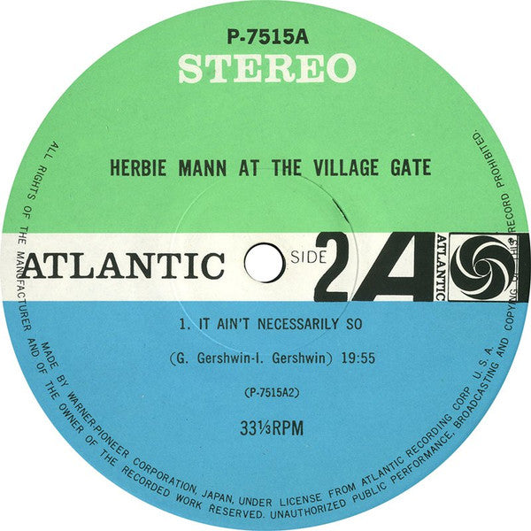 Herbie Mann - Herbie Mann At The Village Gate (LP, Album)