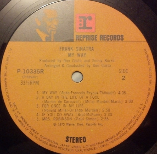 Frank Sinatra - My Way (LP, Album, RE)