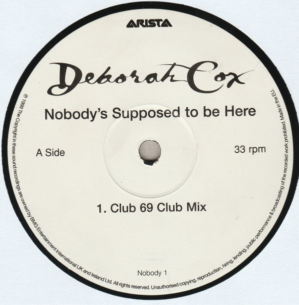 Deborah Cox - Nobody's Supposed To Be Here (12"", Promo)