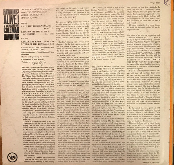 Coleman Hawkins - Hawkins! Alive! At The Village Gate (LP, Album)