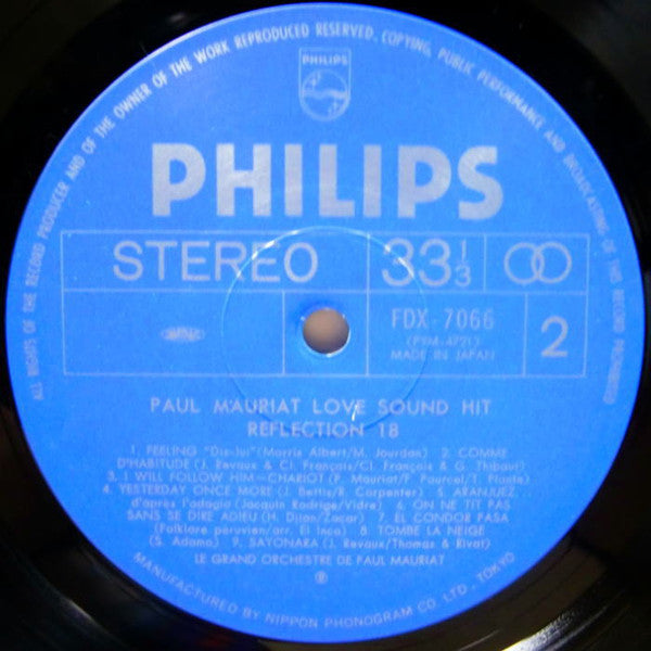 Paul Mauriat - Reflection 18 Love Sound Hit (LP, Comp)
