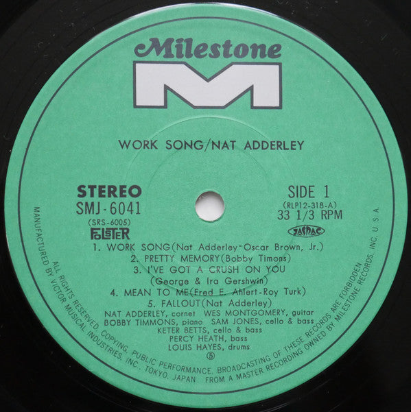 Nat Adderley - Work Song (LP, Album, RE)