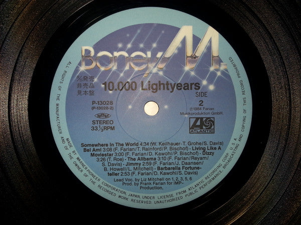 Boney M. - Ten Thousand Lightyears (LP, Album, Promo)