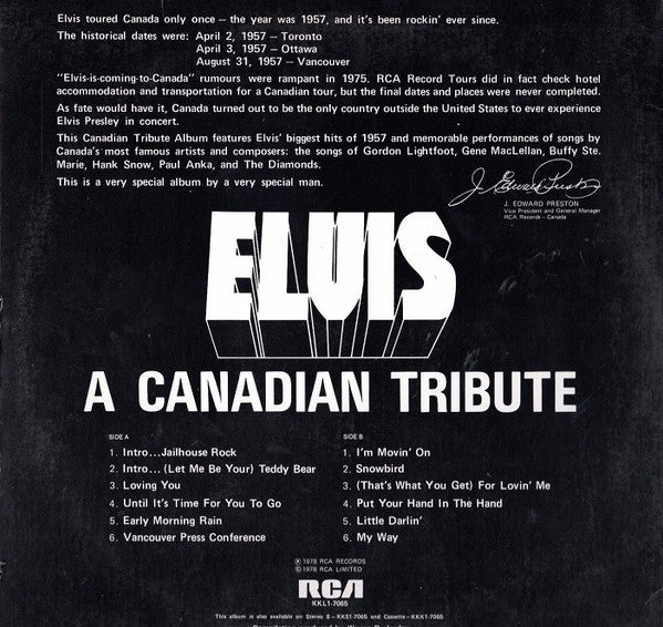Elvis Presley - A Canadian Tribute (LP, Comp, Gol)