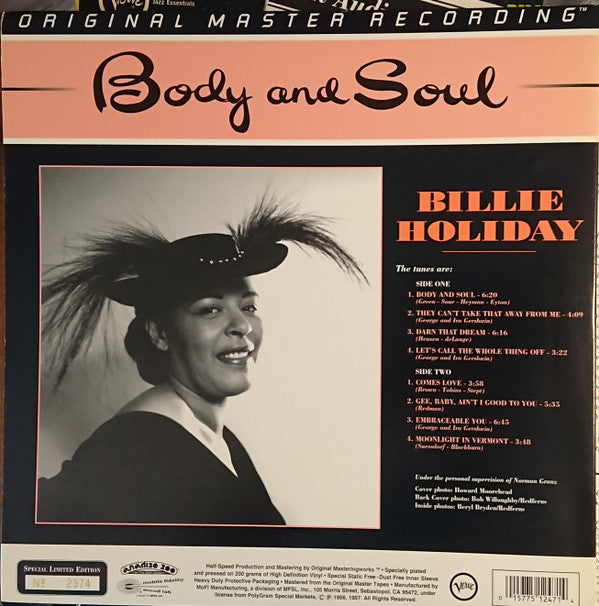 Billie Holiday - Body And Soul (LP, Mono, Ltd, Num, RE, RM)