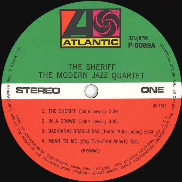 The Modern Jazz Quartet - The Sheriff (LP, Album, RE)