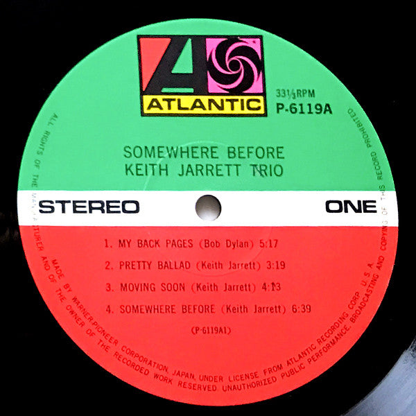 Keith Jarrett Trio - Somewhere Before (LP, Album, RE)