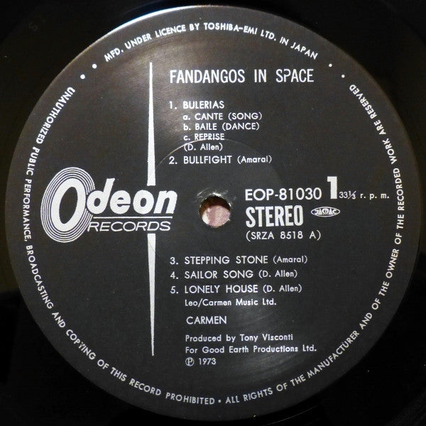Carmen (19) - Fandangos In Space (LP, Album, Gat)