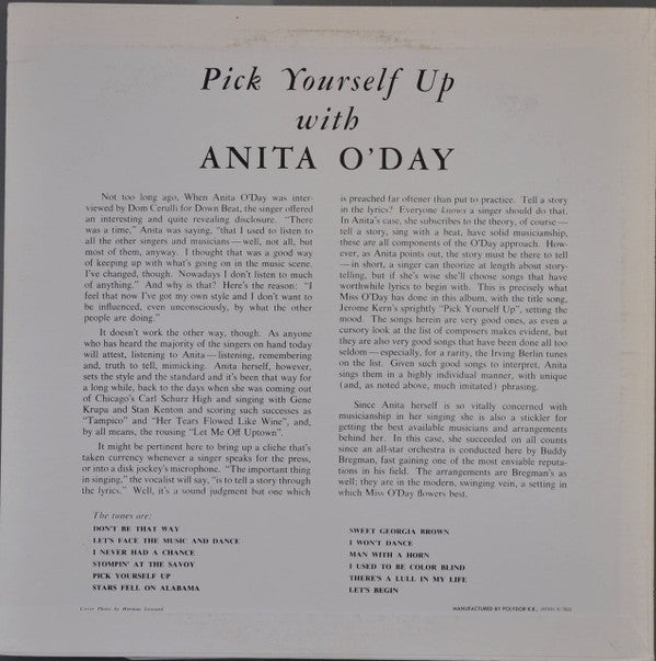 Anita O'Day - Pick Yourself Up (LP, Album, Mono, RE)