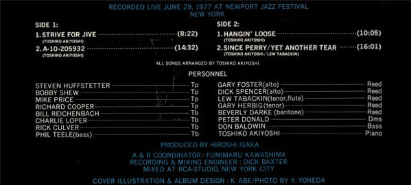 Toshiko Akiyoshi-Lew Tabackin Big Band - Live At Newport '77(LP, Al...