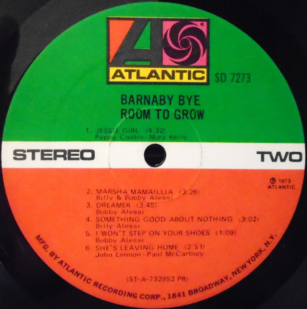 Barnaby Bye - Room To Grow (LP, Album, Pre)