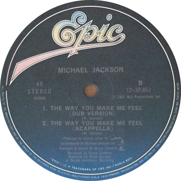 Michael Jackson - The Way You Make Me Feel (12"")