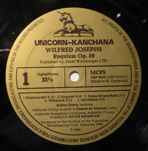 Wilfred Josephs - Requiem, Op 39(LP, Album)