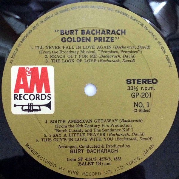 Burt Bacharach - Golden Prize / バート・バカラック・ゴールデン・プライズ (LP, Comp, Gat)