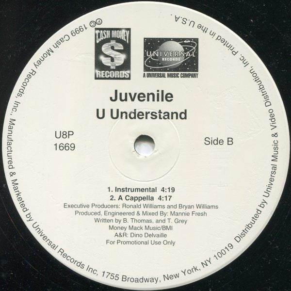 Juvenile (2) - U Understand (12"", Single, Promo)