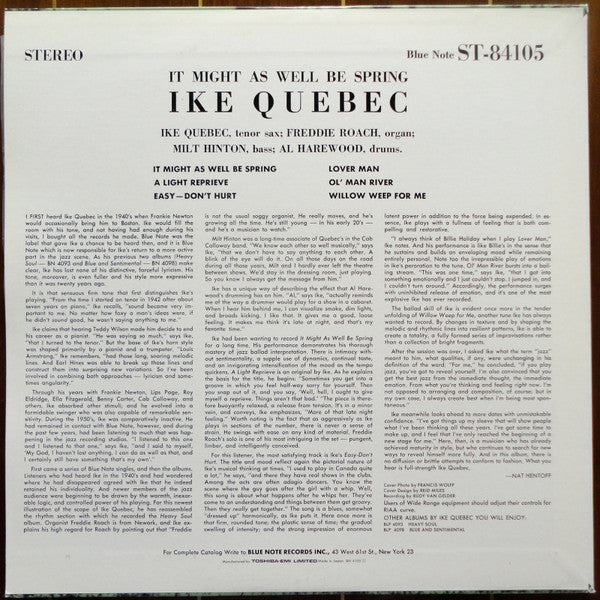 Ike Quebec - It Might As Well Be Spring (LP, Album, Ltd, RE)