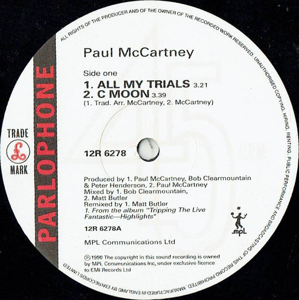 Paul McCartney - All My Trials (12"", Single)