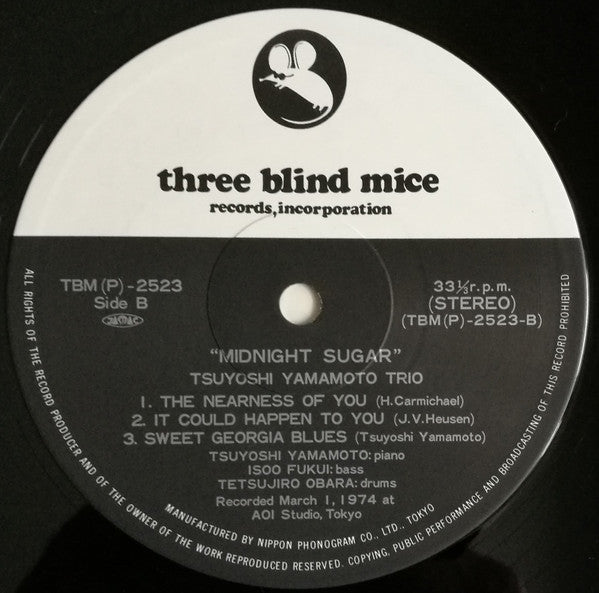 Tsuyoshi Yamamoto Trio - Midnight Sugar (LP, Album, RE)