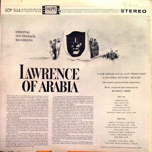 Maurice Jarre - Original Soundtrack Recording:  Lawrence Of Arabia(LP)