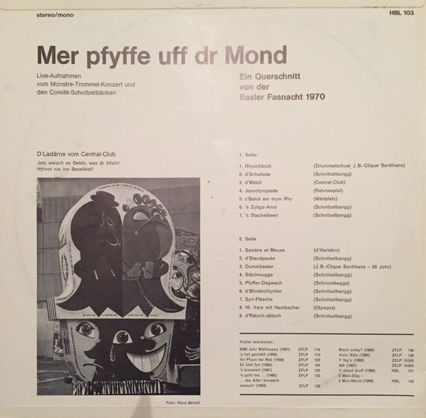 Various - Fasnacht 1970 - Mer Pfyffe Uff Dr Mond (LP)