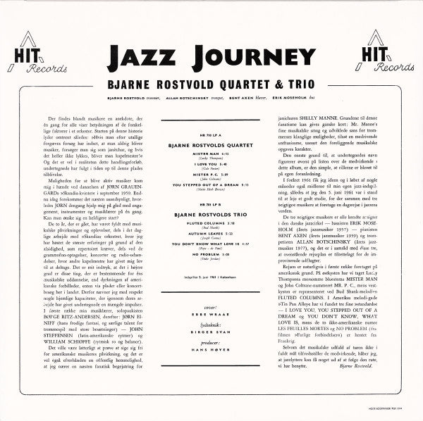 Bjarne Rostvold Quartet - Jazz Journey(LP, Album, Mono, Ltd, RE)