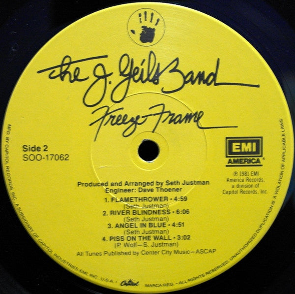 The J. Geils Band - Freeze-Frame (LP, Album, Los)