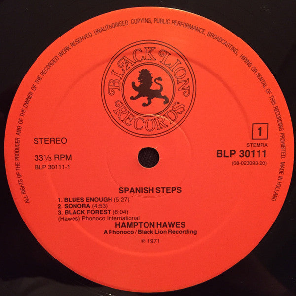 Hampton Hawes - Spanish Steps (LP, Album, RE)