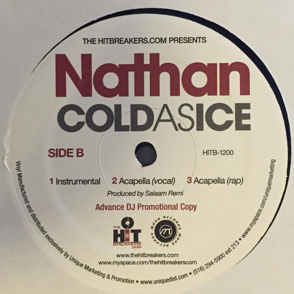Nathan - Cold As Ice (12"", Promo)