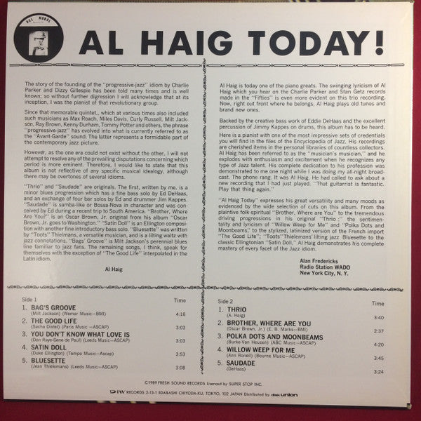 Al Haig - Today! (LP)