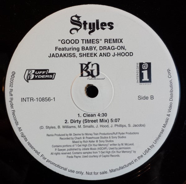 Styles P - Good Times (Remix) (12"", Promo)