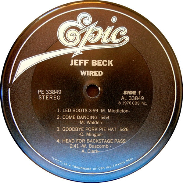Jeff Beck - Wired (LP, Album, RE, Pit)