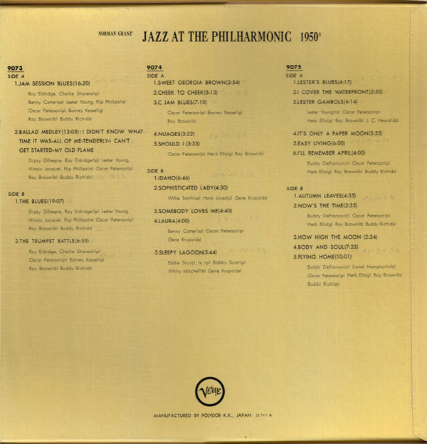 Norman Granz, Jazz At The Philharmonic - 1950s (3xLP, Mono + Box)