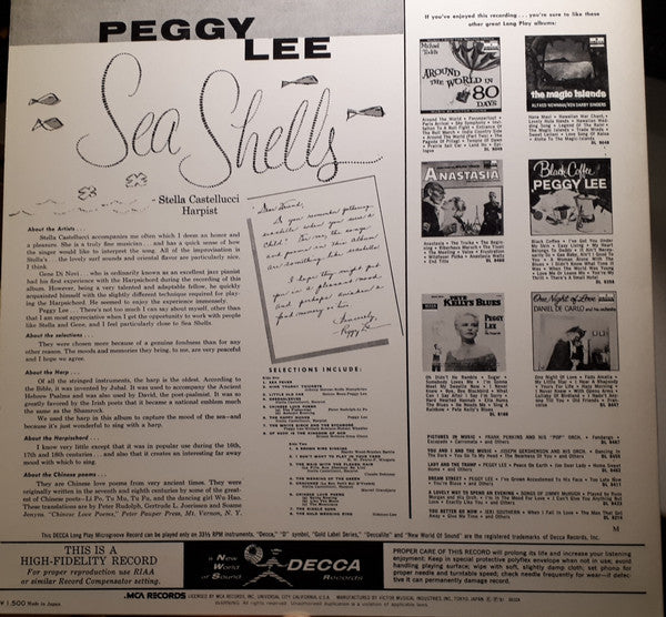 Peggy Lee - Sea Shells (LP, Album, RE)
