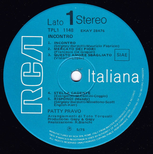 Patty Pravo - Incontro (LP, Album)