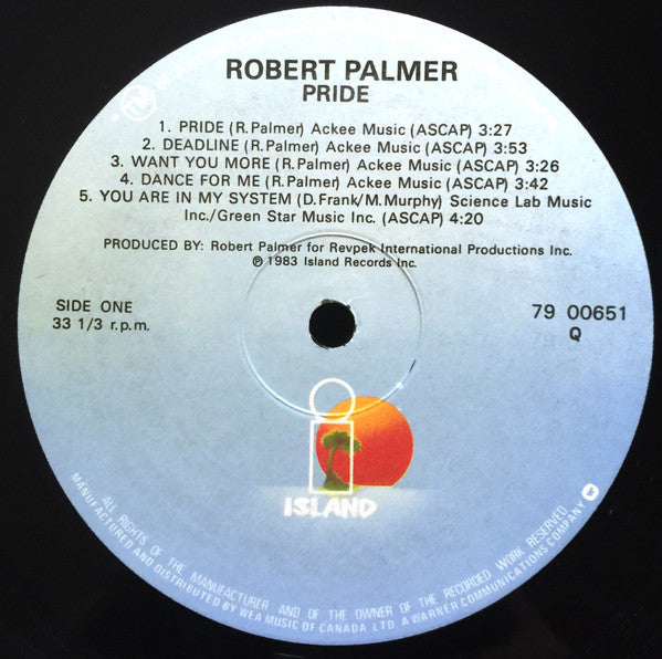 Robert Palmer - Pride (LP, Album)