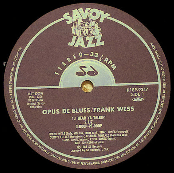 Frank Wess - Opus De Blues (LP, Album)