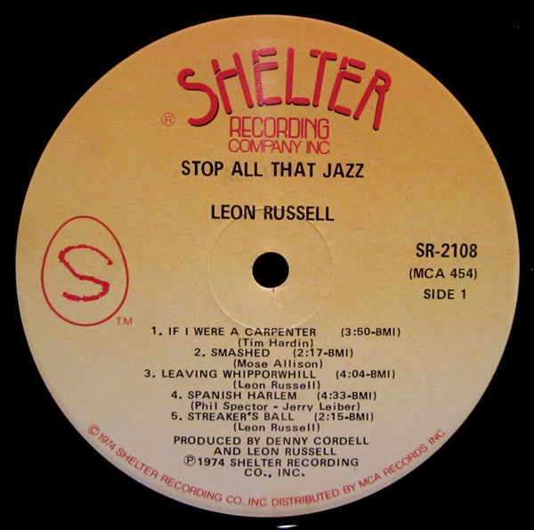 Leon Russell - Stop All That Jazz (LP, Album, Glo)