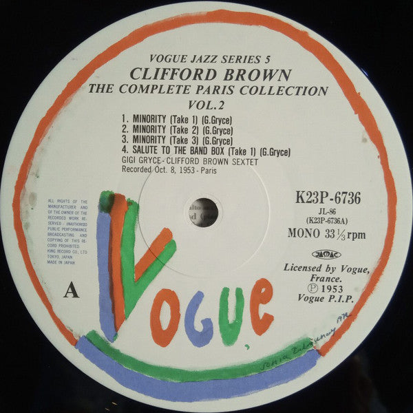 Clifford Brown - The Complete Paris Collection Vol.2 (LP, Comp, Mono)