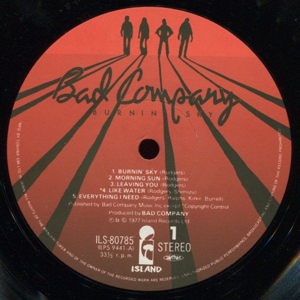 Bad Company (3) - Burnin' Sky (LP, Album, Gat)