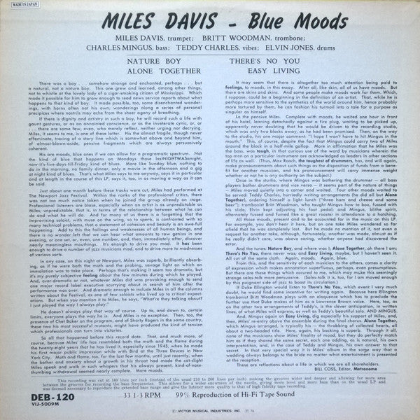 Miles Davis - Blue Moods (LP, Album, Mono, Ltd, RE)