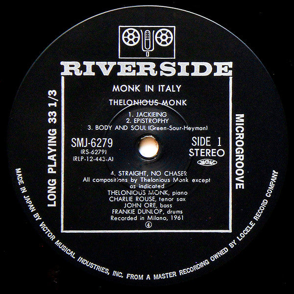 Thelonious Monk - In Italy (LP, Album, Ltd)