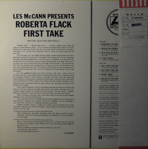 Roberta Flack - First Take (LP, Album, RE)