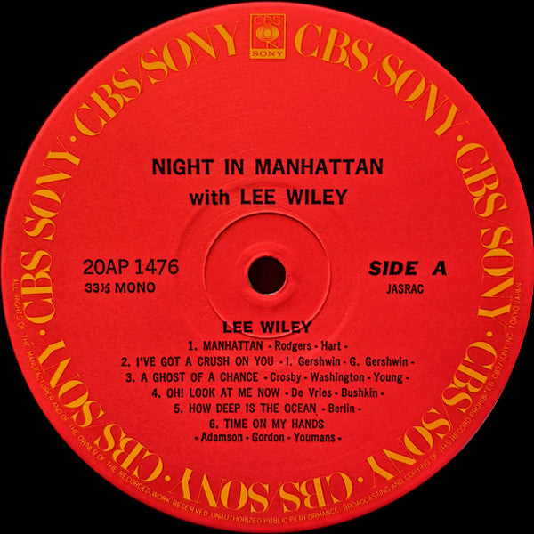 Lee Wiley - Night In Manhattan (LP, Album, Mono, RE)