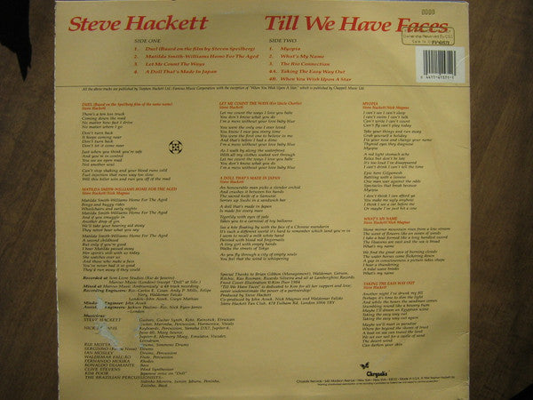 Steve Hackett - Till We Have Faces (LP, Album, Car)